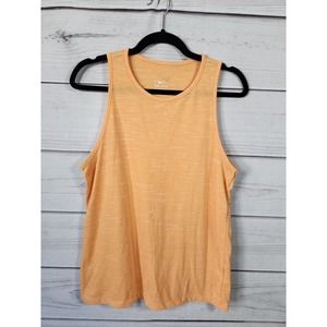 Nike Dri Fit Women's Orange Solid Sleeveless‎ Crew Neck Tank Tops Size Medium